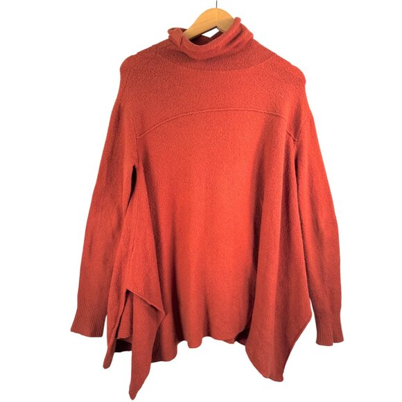 Free People burnt orange relaxed tunic boho 90s knit wool blend sz S - Picture 4 of 9